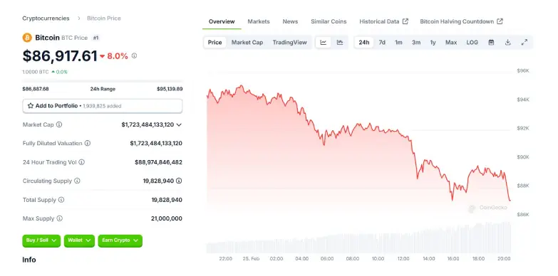 Bitcoin 24 Hours Chart 