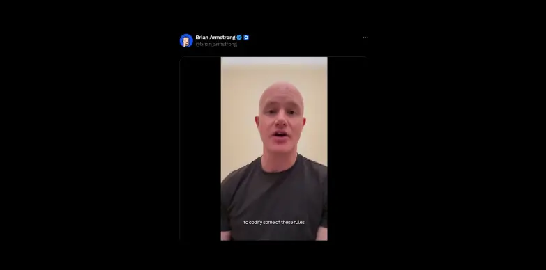 Brian Armstrong, CEO of Coinbase, shared a video and let out the information first