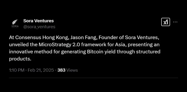 Sora Ventures announces launch of MicroStrategy 2.0 in Asia