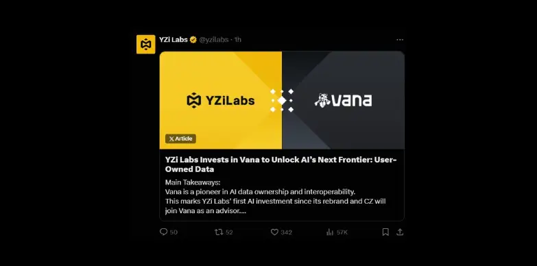 YZi Labs announces collaboration with Vana